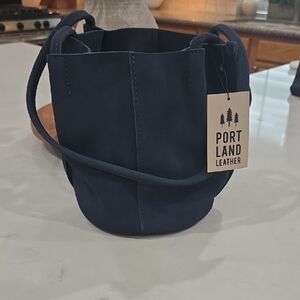 Portland Leather Dark Blue Shoulder Bag